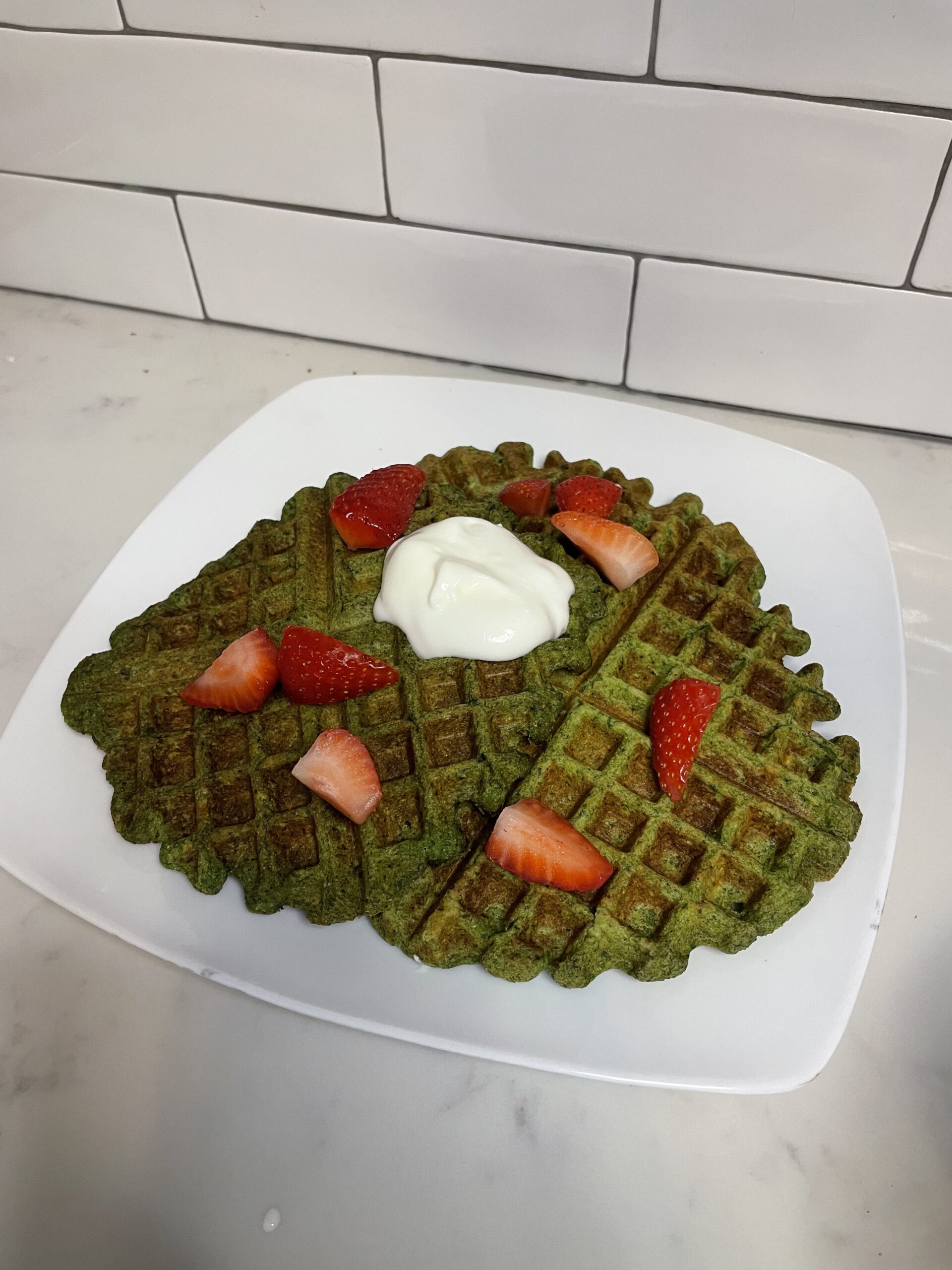 Easy 5-Minute Protein Packed Spinach Waffles for Toddlers