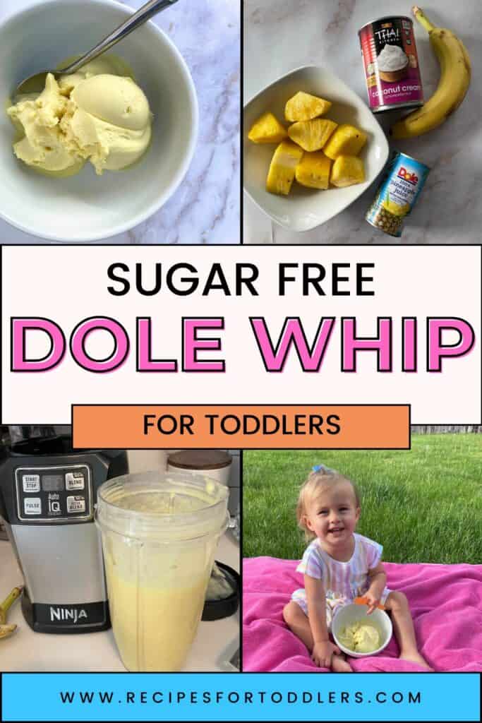 Homemade Healthy Dole Whip for Kids | Copy Cat Dole Whip Recipe | Healthy Ice Cream for Kids | Ice Cream for Toddlers | Sugar Free Ice Cream | Pineapple Ice Cream | Summer Snack for Kids | Healthy Summer Snack for Toddlers