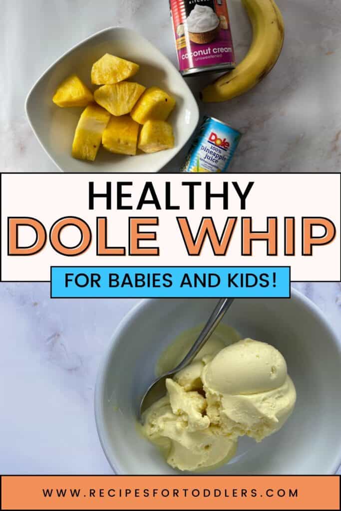 Homemade Healthy Dole Whip for Kids | Copy Cat Dole Whip Recipe | Healthy Ice Cream for Kids | Ice Cream for Toddlers | Sugar Free Ice Cream | Pineapple Ice Cream | Summer Snack for Kids | Healthy Summer Snack for Toddlers