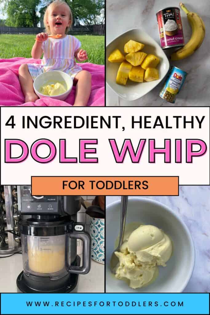 Homemade Healthy Dole Whip for Kids | Copy Cat Dole Whip Recipe | Healthy Ice Cream for Kids | Ice Cream for Toddlers | Sugar Free Ice Cream | Pineapple Ice Cream | Summer Snack for Kids | Healthy Summer Snack for Toddlers