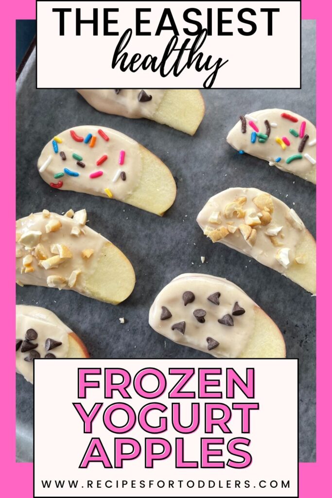 Frozen Yogurt Peanut Butter Apples | Snack for kids and toddlers | Healthy dessert for toddlers and kids | Summer Snack for kids | Treat for kids | Healthy kids recipe